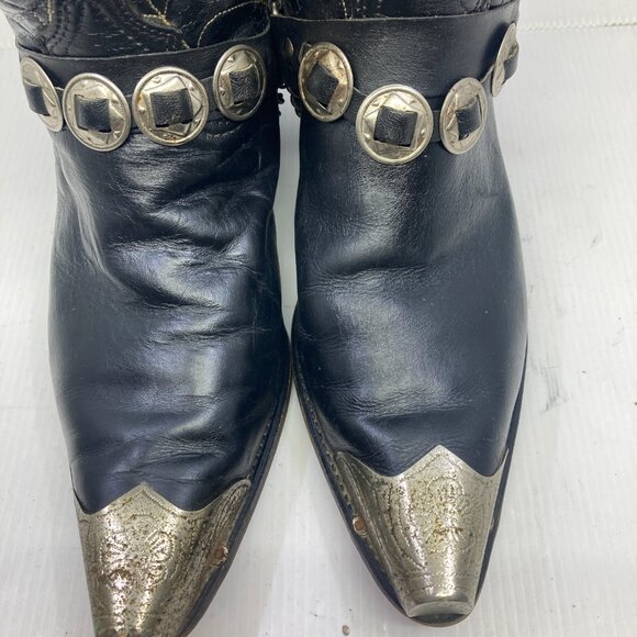 Vtg DURANGO western cowboy rockabilly harness metal tips cobweb mens sz 10 1/2EE - Picture 13 of 13